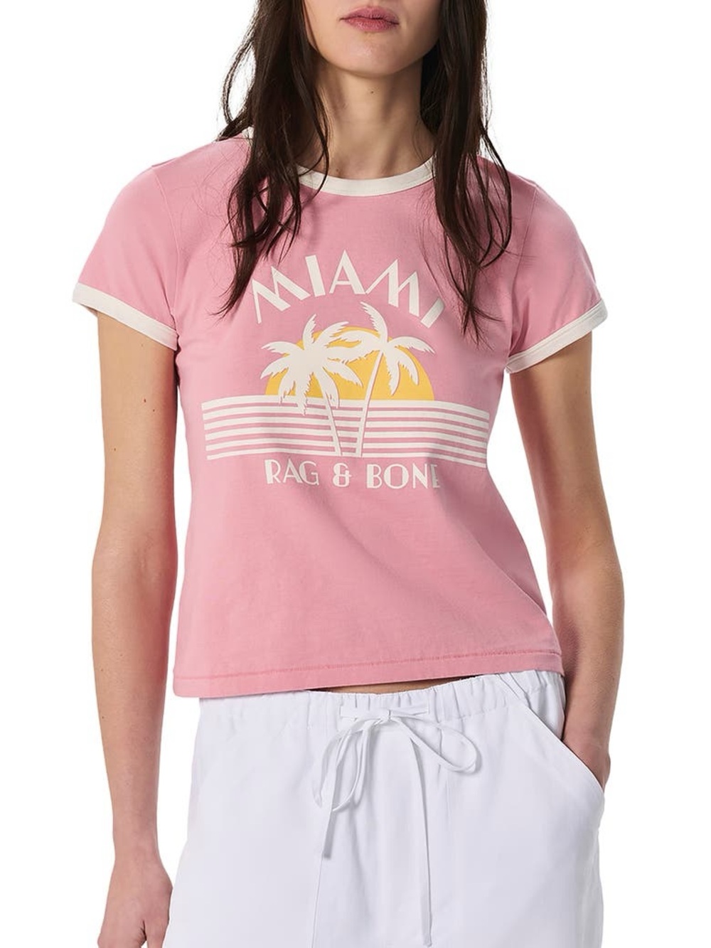 rag & bone | Pink Miami Graphic Tee, S